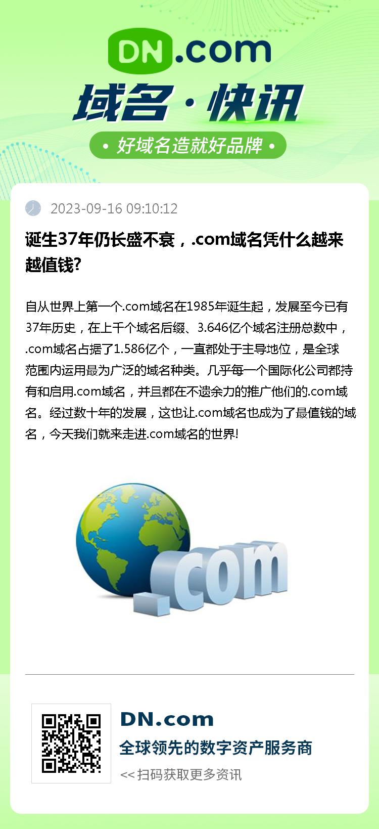 诞生37年仍长盛不衰，.com域名凭什么越来越值钱?