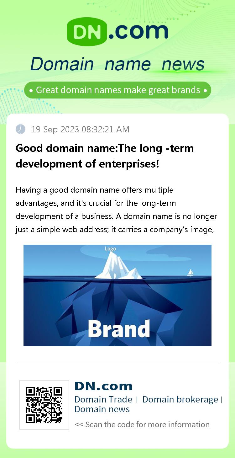 Good domain name:The long -term development of enterprises!
