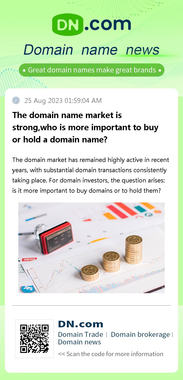 The domain name market is strong,who is more important to buy or hold a domain name?