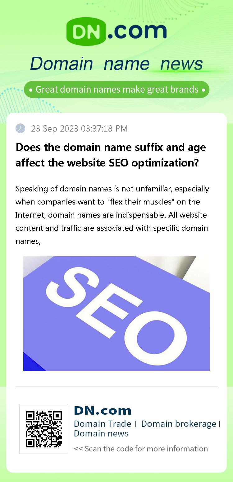 Does the domain name suffix and age affect the website SEO optimization?