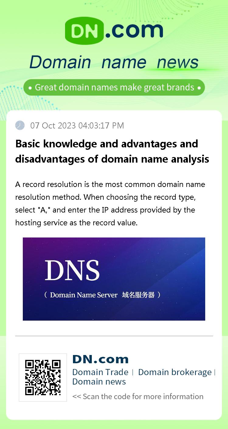 Basic knowledge and advantages and disadvantages of domain name analysis