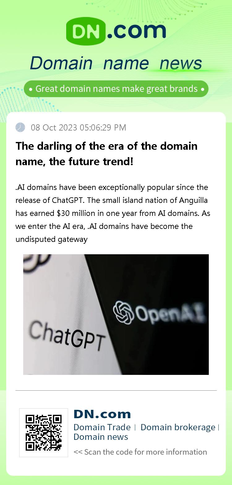 The darling of the era of the domain name, the future trend!