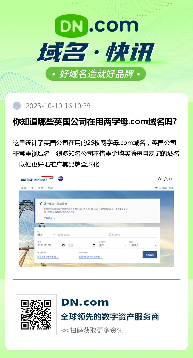 你知道哪些英国公司在用两字母.com域名吗?