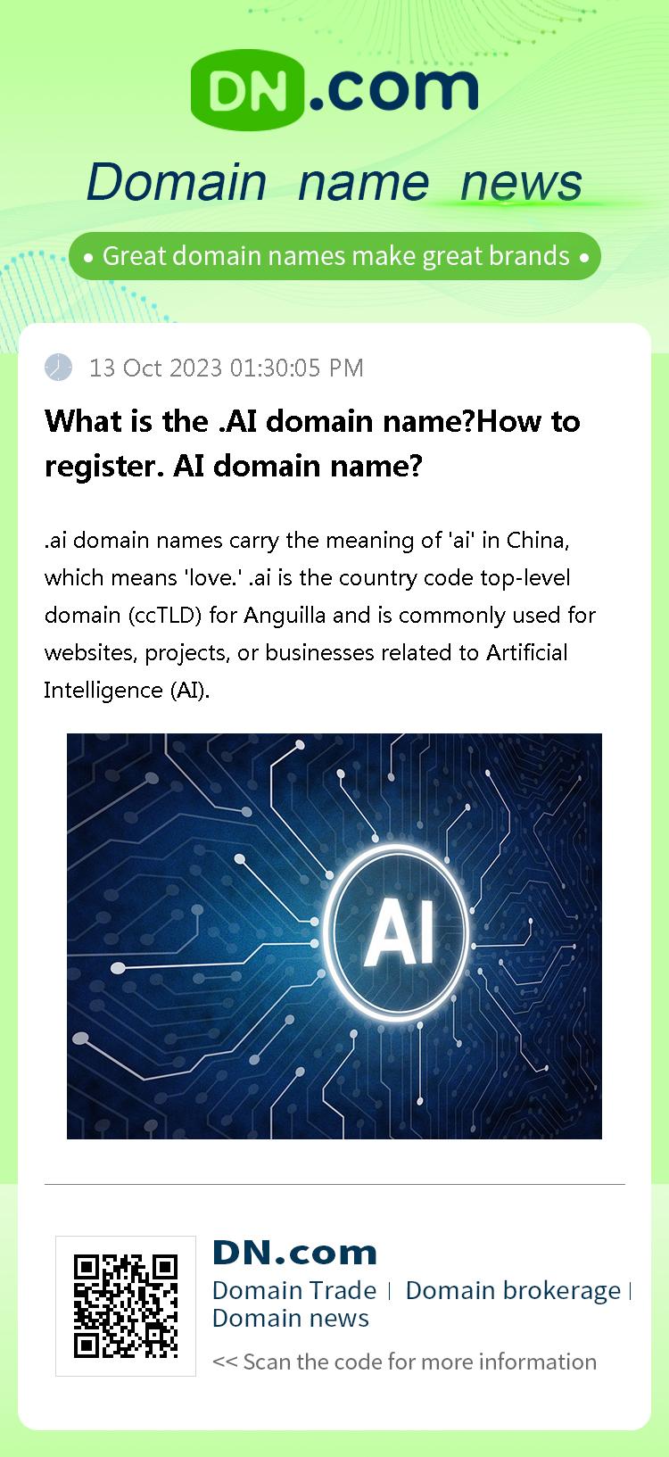 What is the .AI domain name?How to register. AI domain name?