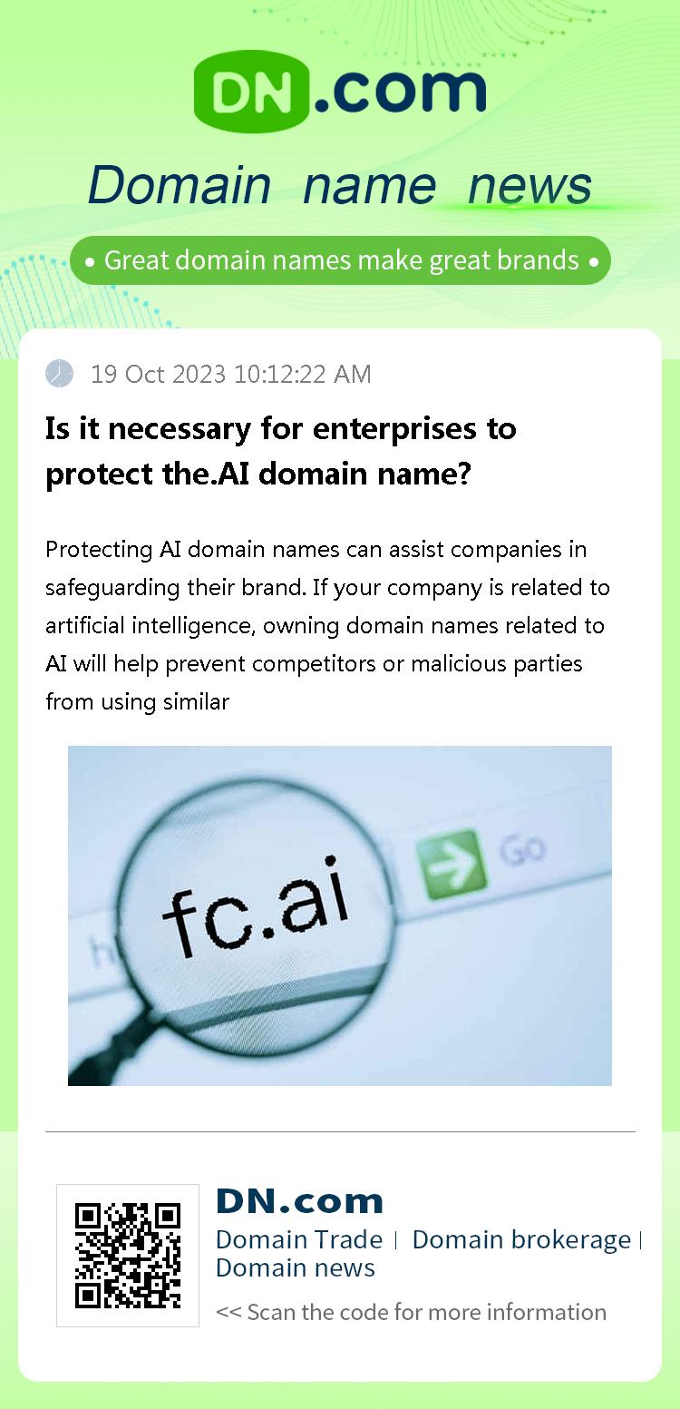 Is it necessary for enterprises to protect the.AI domain name?