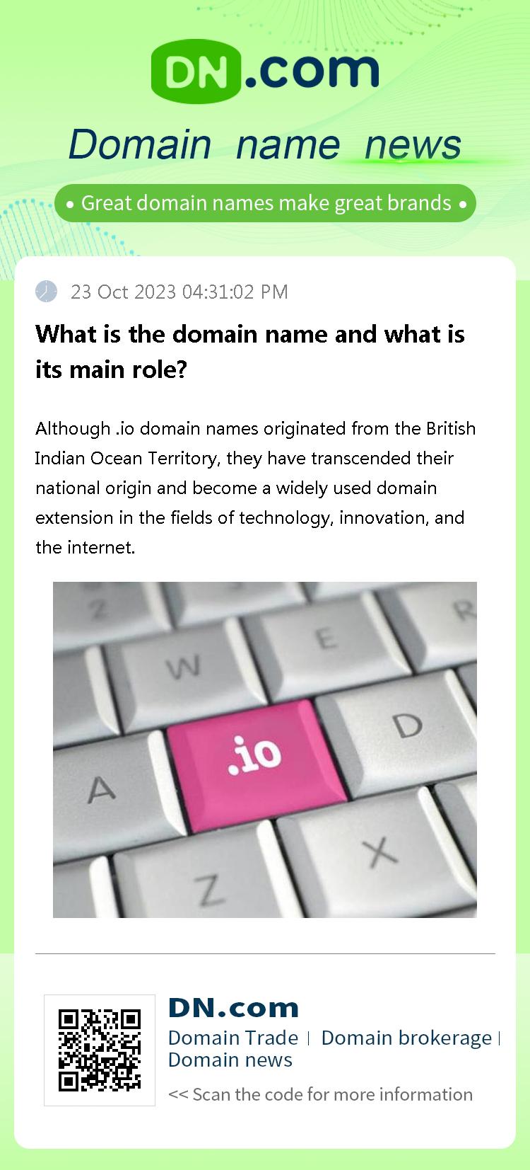 What is the domain name and what is its main role?