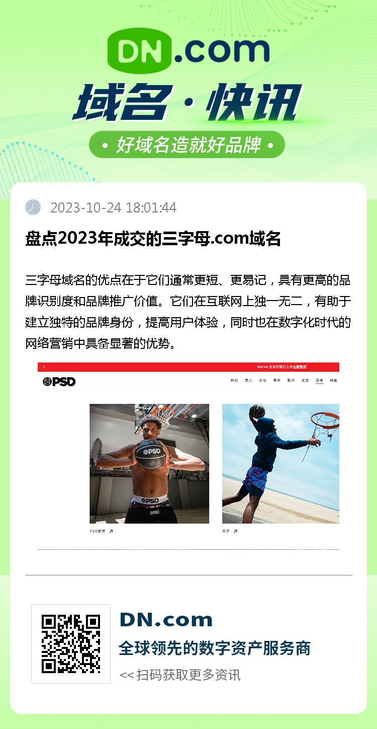 盘点2023年成交的三字母.com域名