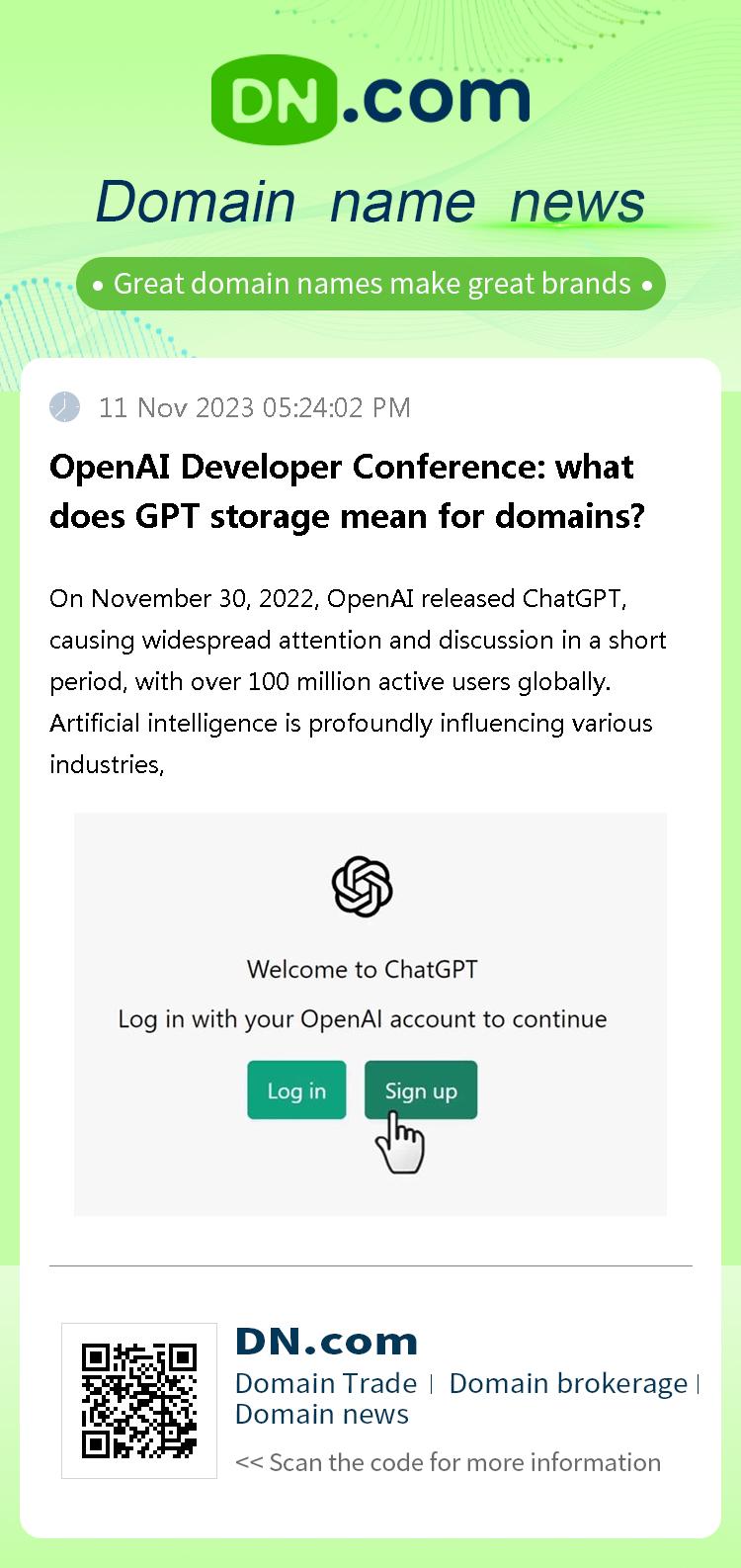 OpenAI Developer Conference: what does GPT storage mean for domains?