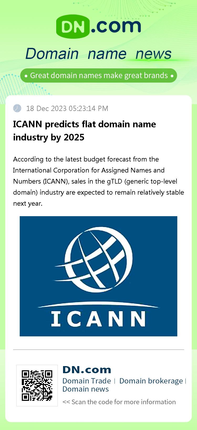 ICANN predicts flat domain name industry by 2025