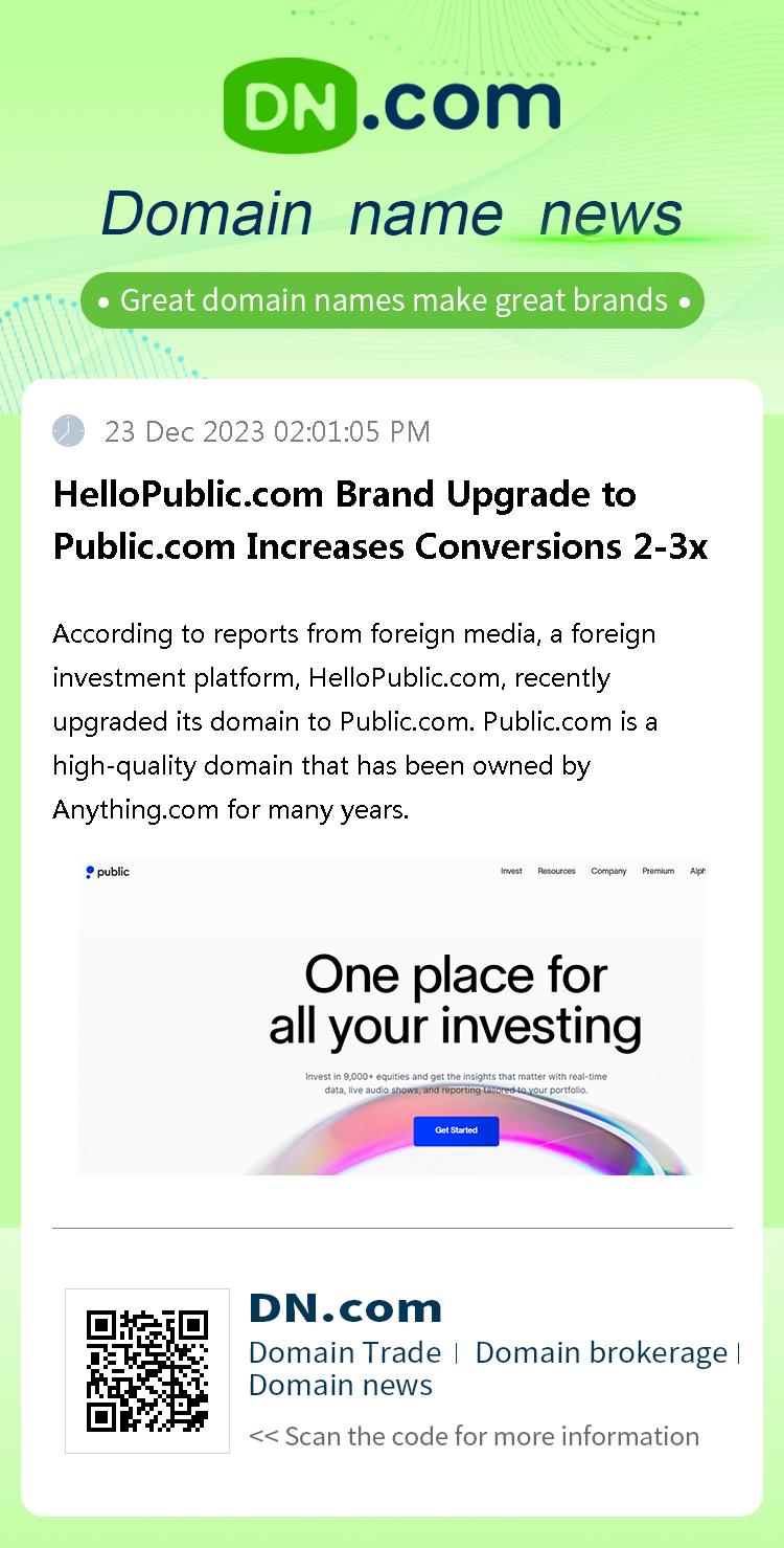 HelloPublic.com Brand Upgrade to Public.com Increases Conversions 2-3x
