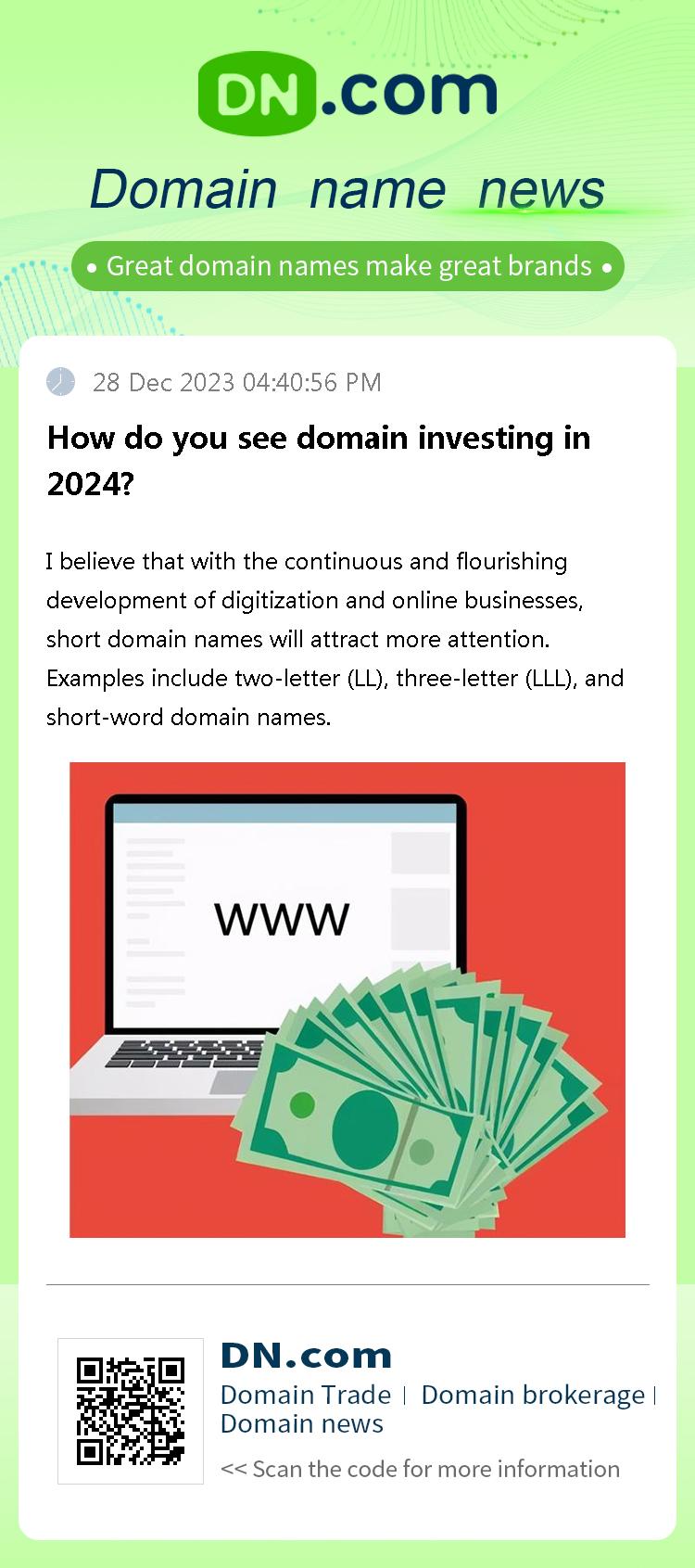 How do you see domain investing in 2024?