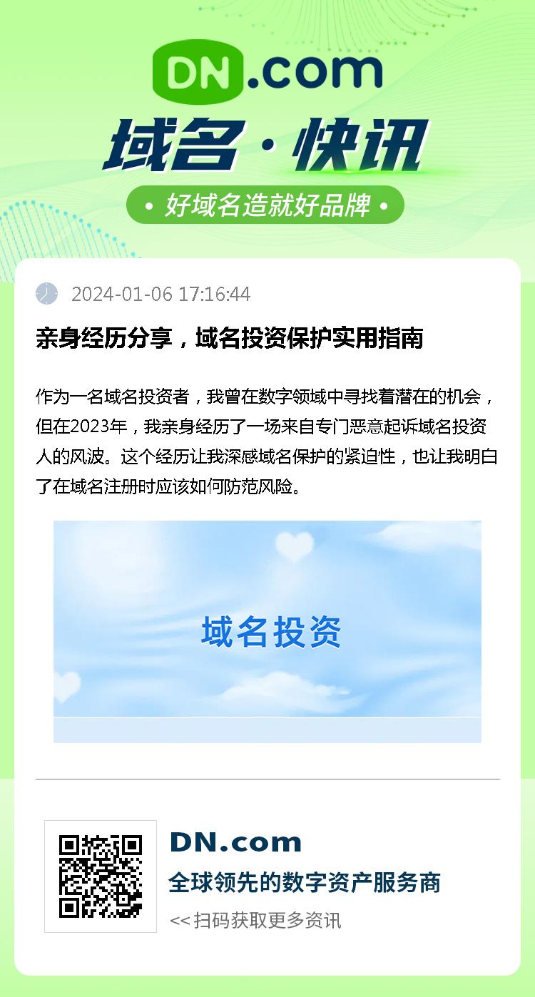 亲身经历分享，域名投资保护实用指南