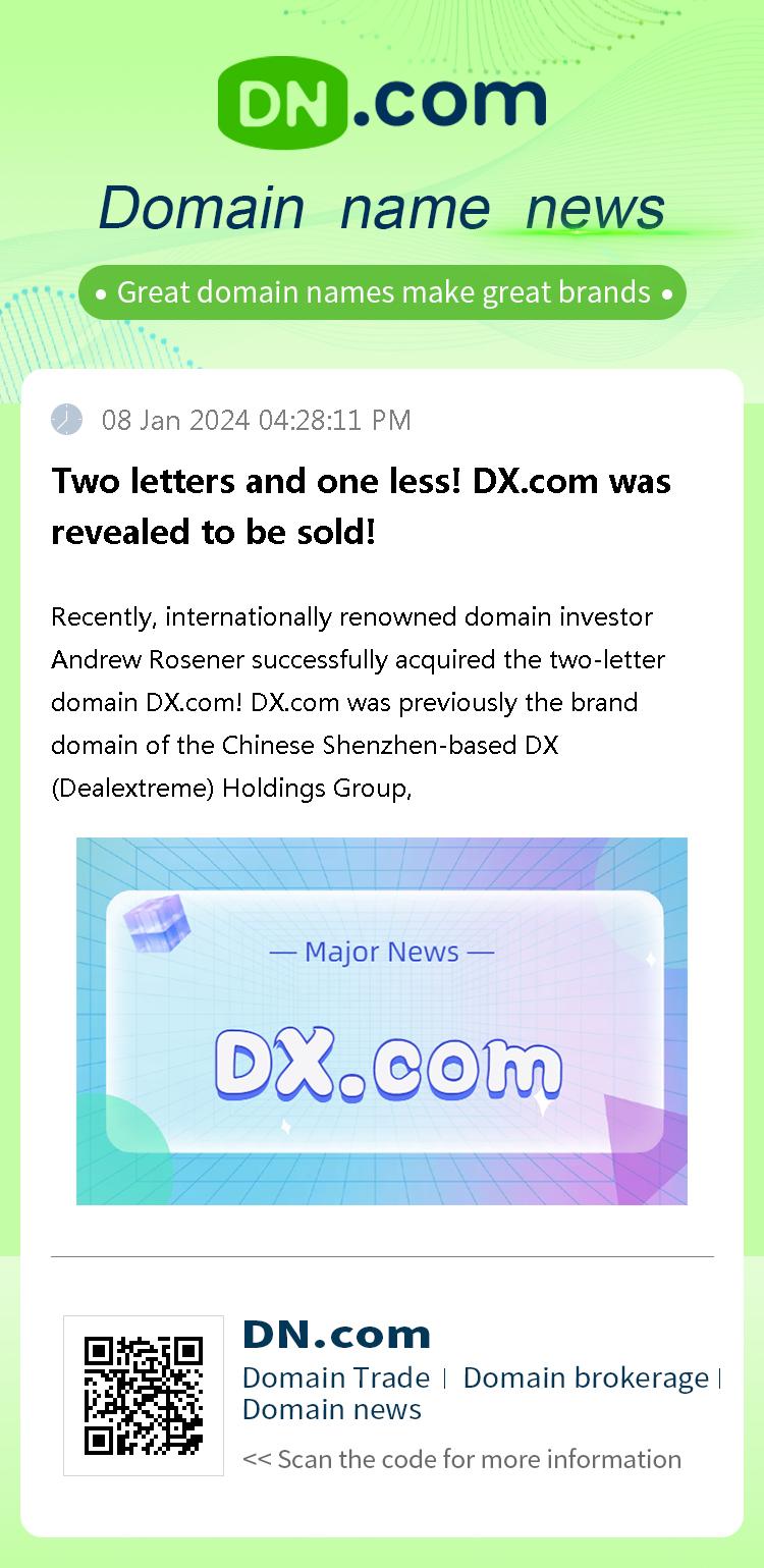 Two letters and one less! DX.com was revealed to be sold!