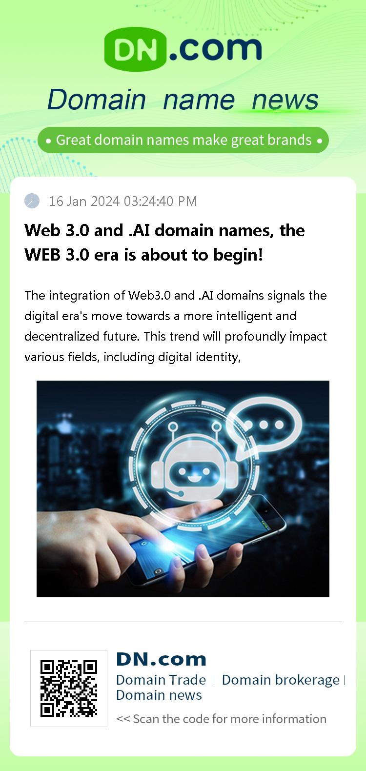 Web 3.0 and .AI domain names, the WEB 3.0 era is about to begin!