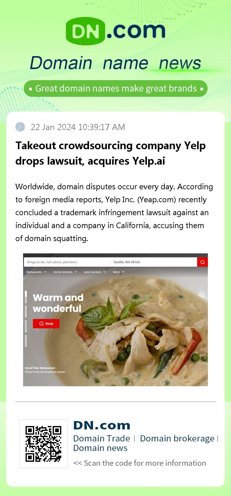 Takeout crowdsourcing company Yelp drops lawsuit, acquires Yelp.ai