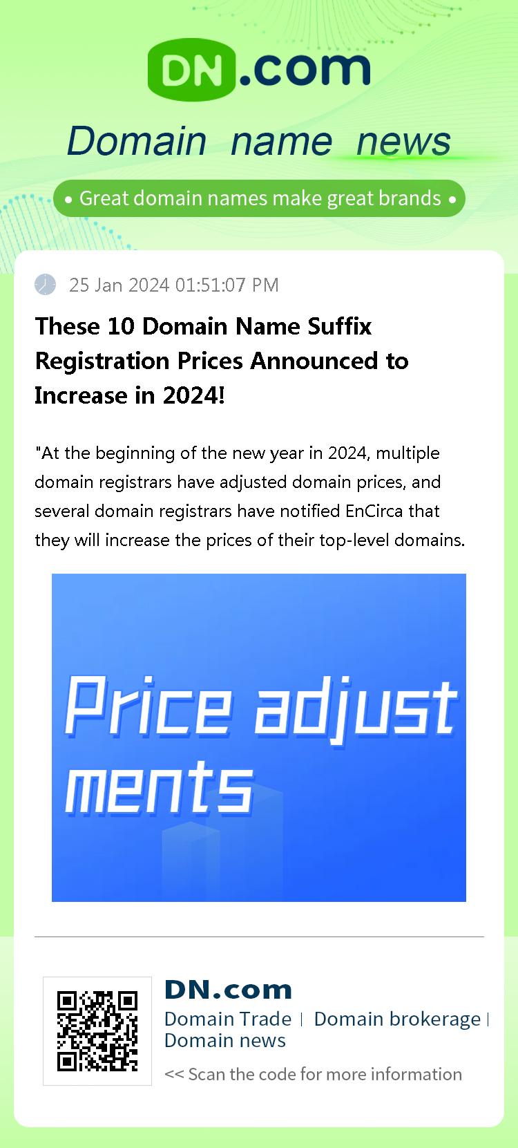 These 10 Domain Name Suffix Registration Prices Announced to Increase in 2024!