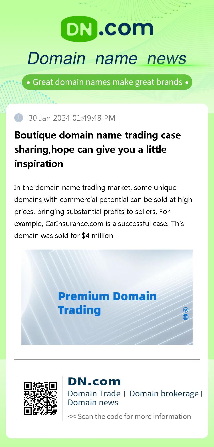 Boutique domain name trading case sharing,hope can give you a little inspiration
