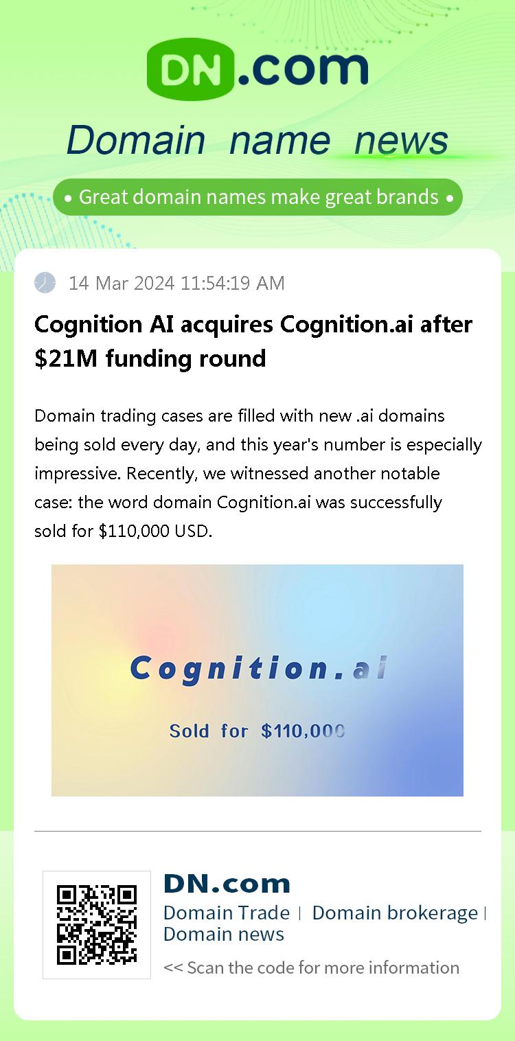 Cognition AI acquires Cognition.ai after $21M funding round