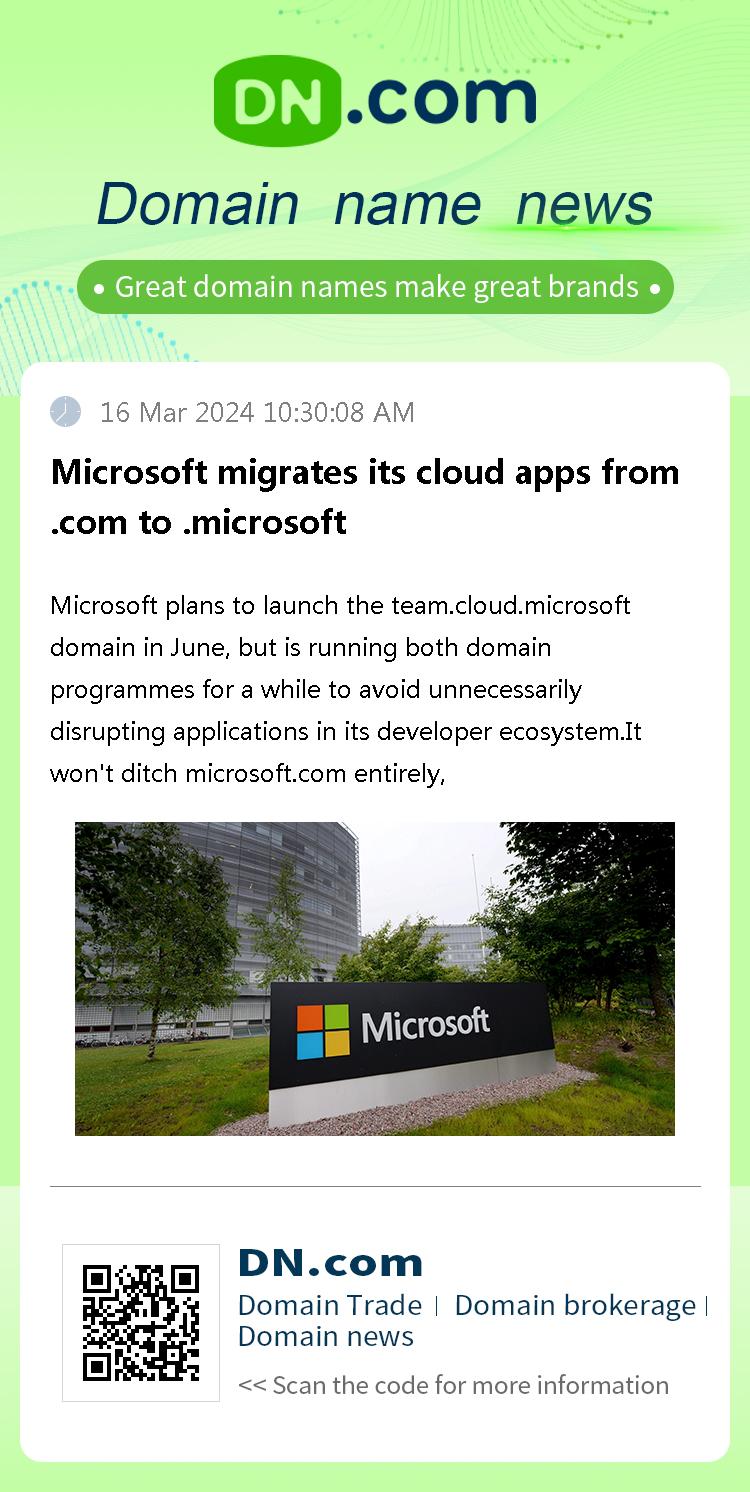 Microsoft migrates its cloud apps from .com to .microsoft