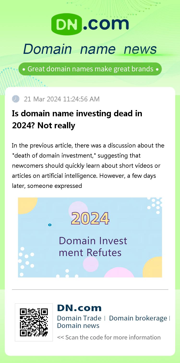 Is domain name investing dead in 2024? Not really