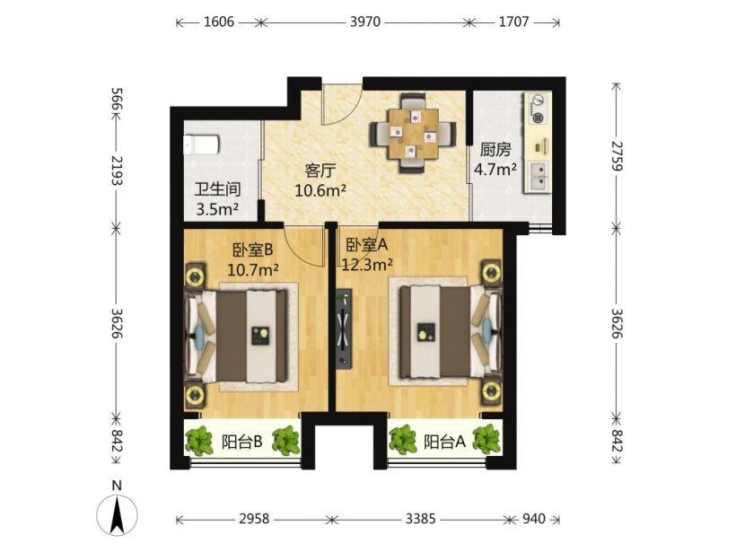 标准小户型,双南卧室,房主诚心出售.