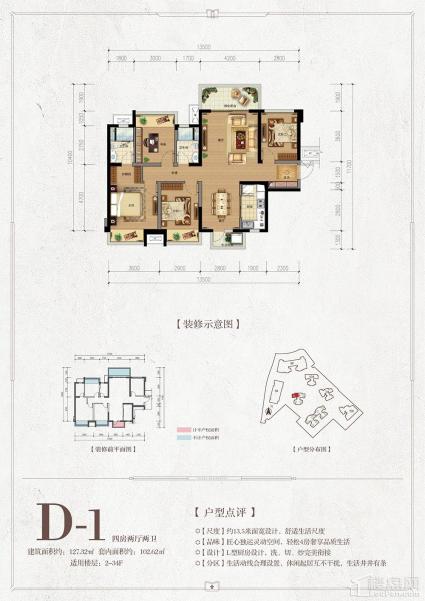 融创融公馆3#楼D-1户型