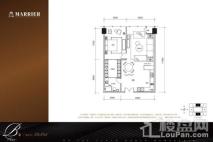 万瑞MARRIER天幕大平层B户型建面约136.87平 1室1厅1卫1厨