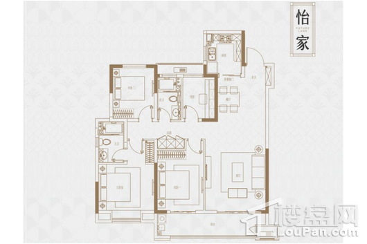 新城金樾B户型136平 4室2厅2卫1厨