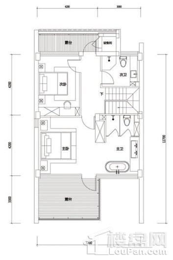 凤凰谷庄园群谧境a上叠，二层，2室2厅3卫，135.78平米 2室2厅3卫1厨