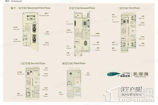 广佛新世界·凯璟湾FF户型465㎡ 5室3厅6卫1厨