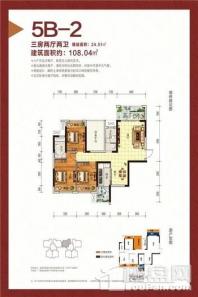 天悦城5B-2户型 3室2厅2卫1厨