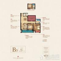 中源华府B3户型 3室2厅1卫1厨