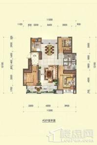 开元上郡A3户型 3室2厅2卫1厨