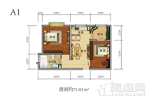 中铁·绿景家园A1 2室2厅1卫1厨