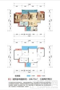 长虹国际城·四期B1 3室2厅2卫1厨