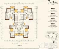 润科华府·御峰7栋A单元户型平面图 2室2厅2卫1厨