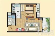 新世界天悦56平户型 1室1厅1卫1厨