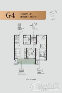 碧桂园·百兴澜庭G4户型97㎡ 3室2厅1卫1厨