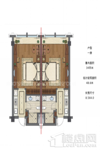 尚村中国裘皮城（尚都国际风尚小镇）户型图2 1室1厅1卫1厨