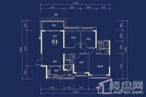 恒大御澜庭5栋01户型 4室2厅2卫1厨