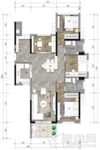 理想荟A户型建议装修参考图 4室2厅2卫1厨