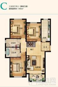 新世界家园145㎡3居户型 3室2厅2卫1厨