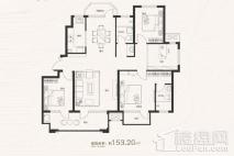 锦绣御府153.20㎡4居户型 4室2厅2卫1厨