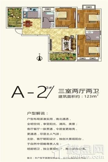 漯河世贸中心A-2 3#三室两厅两卫 3室2厅2卫1厨
