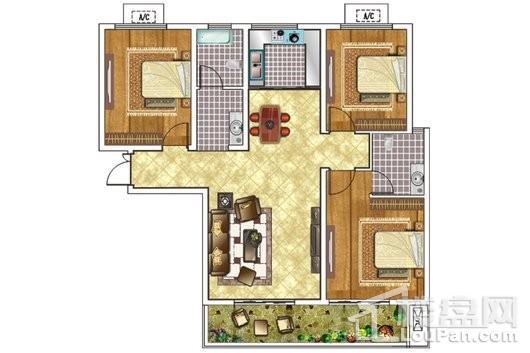 漯河世贸中心三室两厅两卫 128㎡ 3室2厅2卫1厨