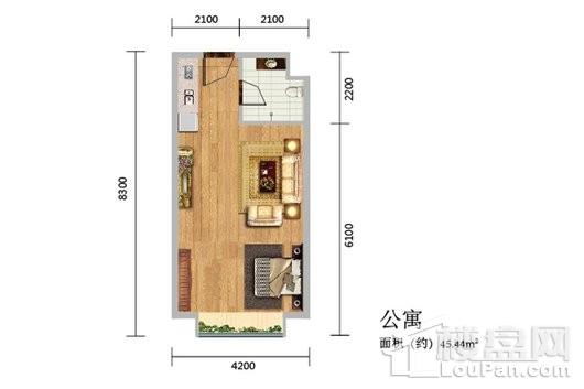 滨海87号公寓户型 1室1厅1卫1厨