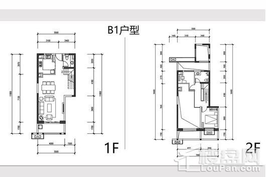 中航樾公馆B1平面图户型 3室2厅3卫1厨