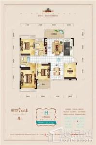 米罗云山H户型 4室2厅2卫1厨
