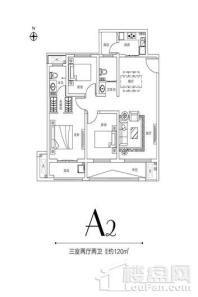 大桥·悦时代三室两厅两卫120㎡ 3室2厅2卫1厨