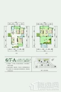 锦绣香江6#+7#-A空中别墅户型 5室2厅3卫1厨